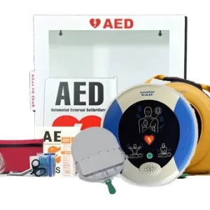 Philips HeartStart OnSite AED with step-by-step voice guidance for quick emergency response