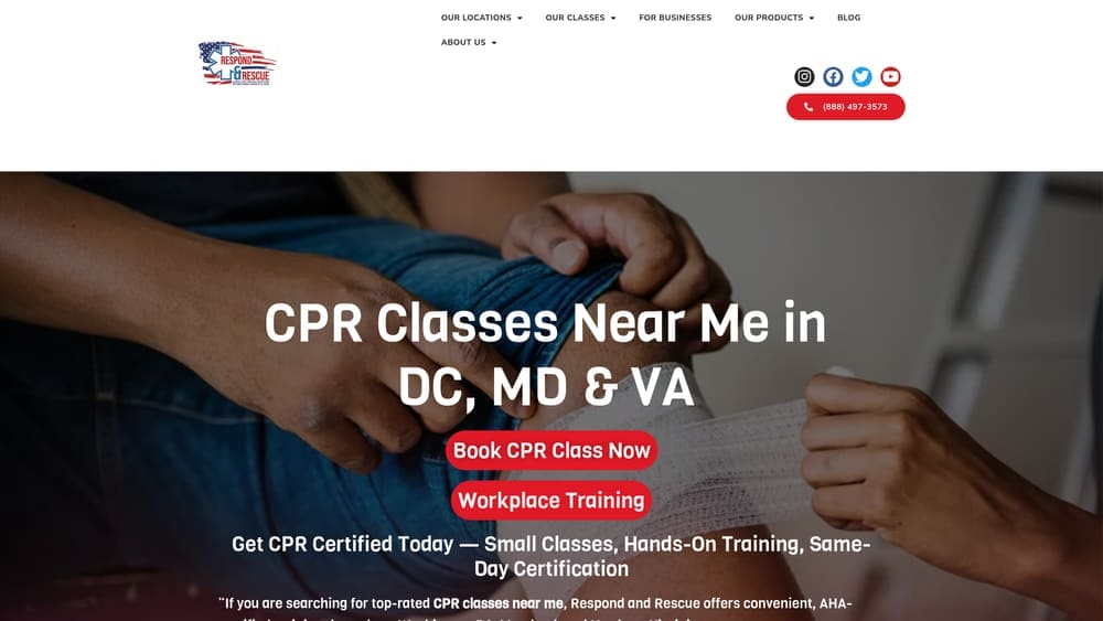 Screenshot of Respond and Rescue website