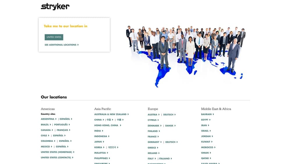 Screenshot of Stryker (Physio-Control / LIFEPAK) website