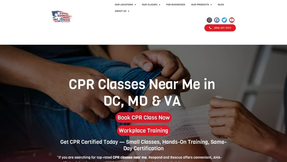 Screenshot of Respond and Rescue website
